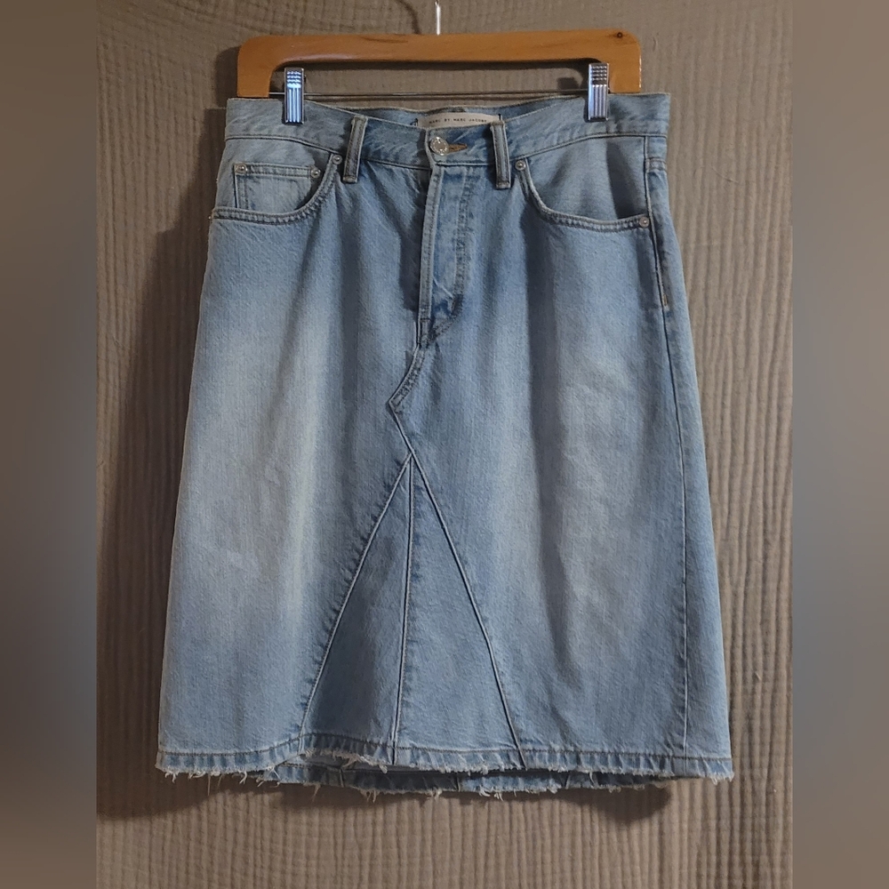 Marc by Marc Jacobs Light Blue Denim A-Line Skirt